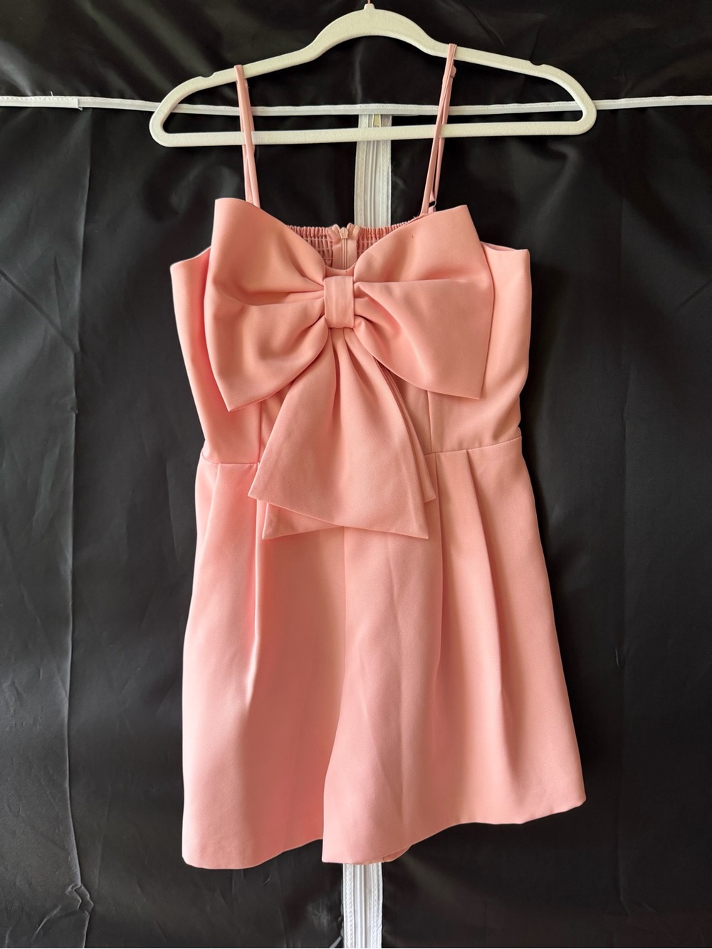 Pink Bow Front Romper | Sleeveless | Adjustable Straps | Size S